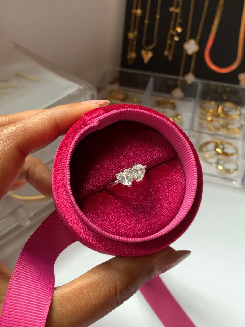 Pear Heart Duo ring