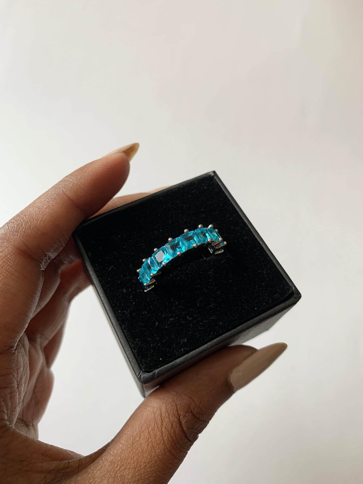 Azure Baguette Ring