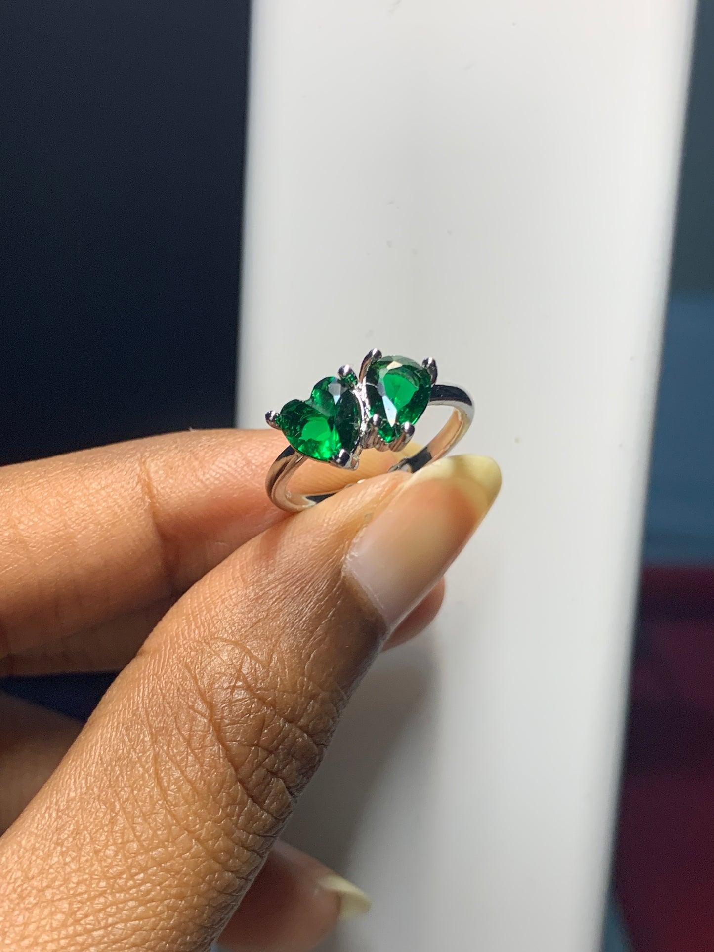 Heart Pear Emerald Ring