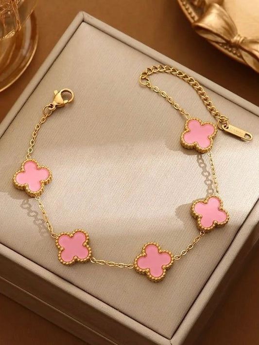 Blush Pink Clover Bracelet