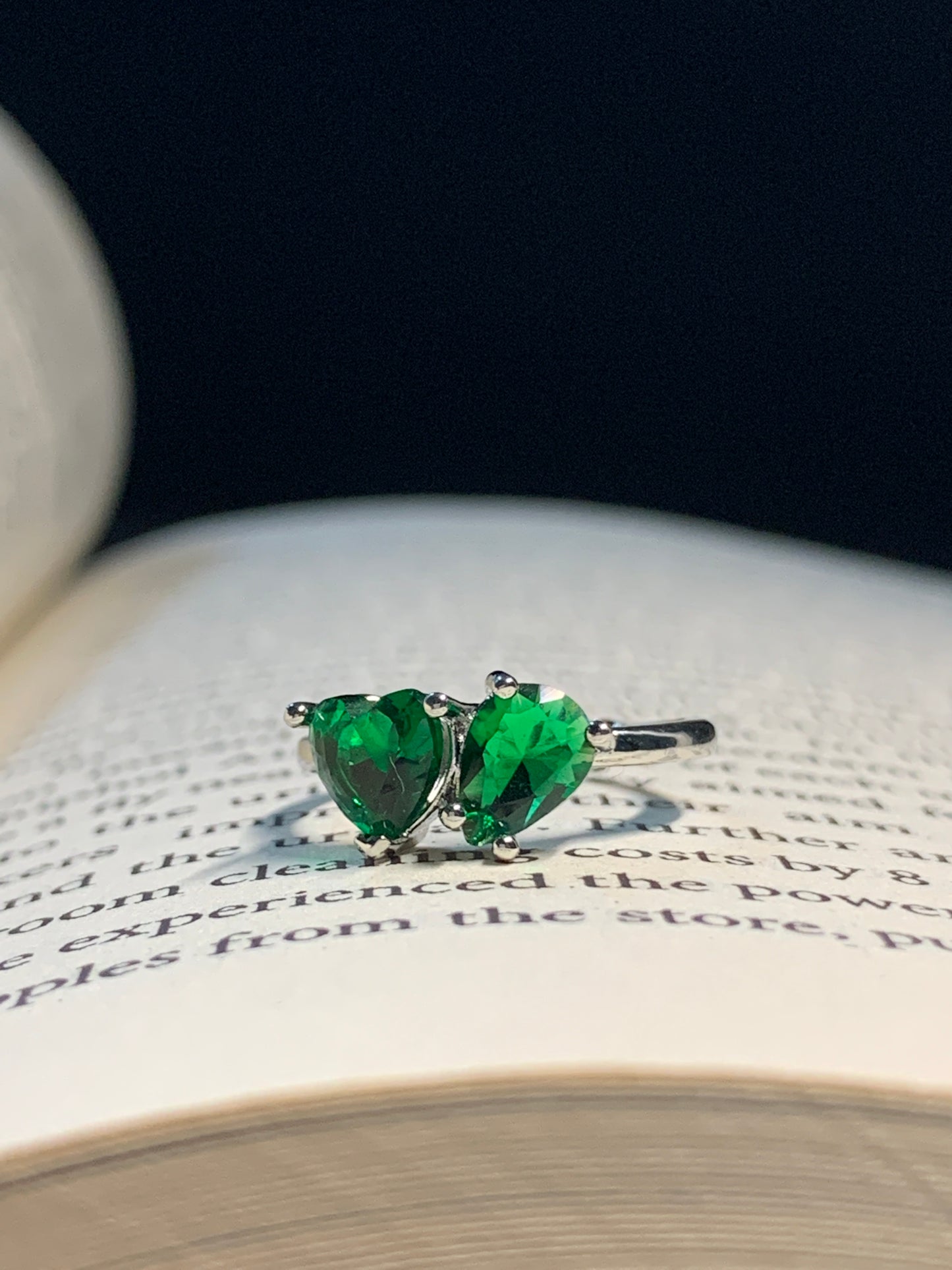 Heart Pear Emerald Ring