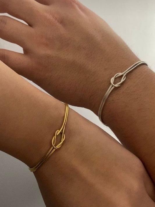 Knotted couple bracelet