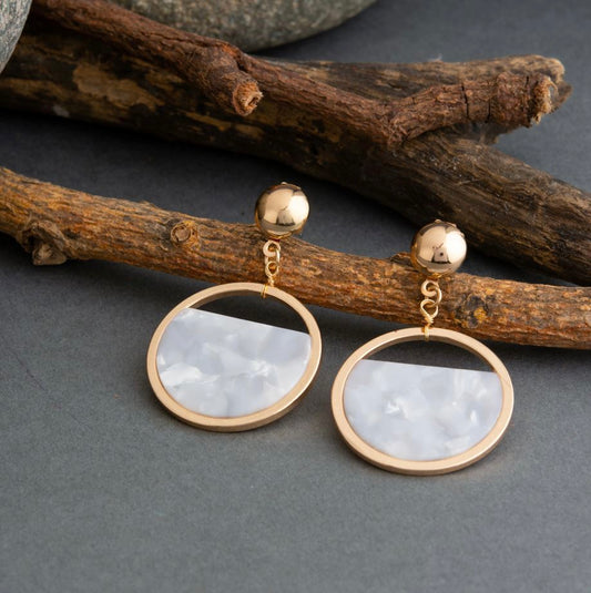 Contemporary marble earrings