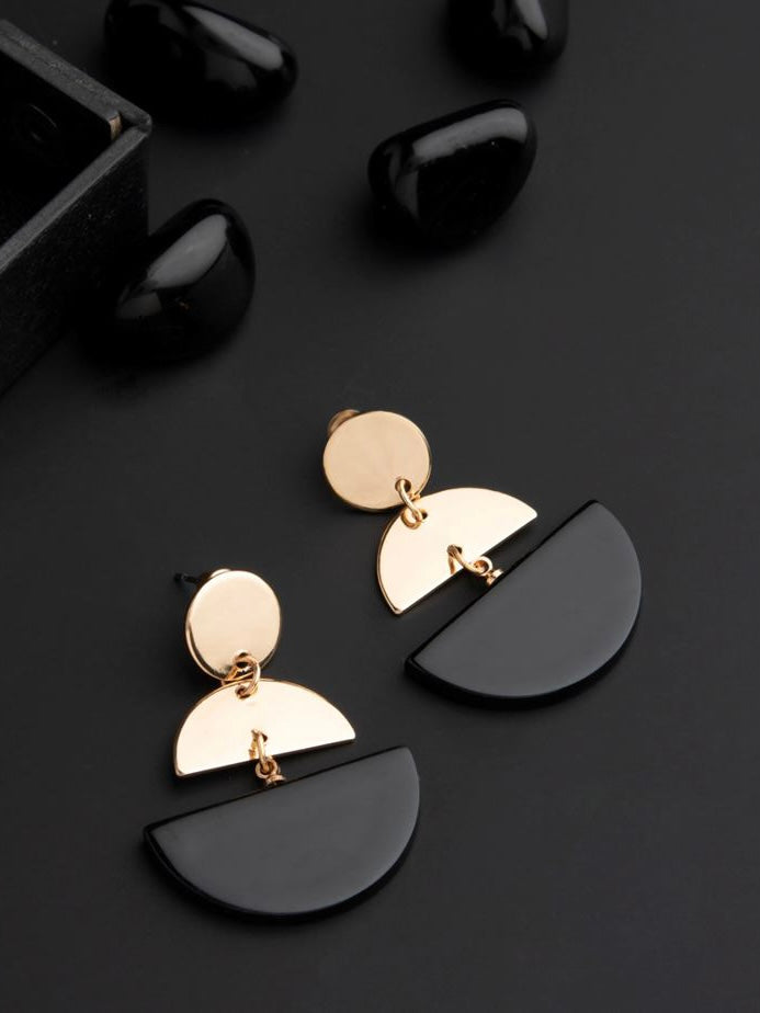 Contemporary Black Earring