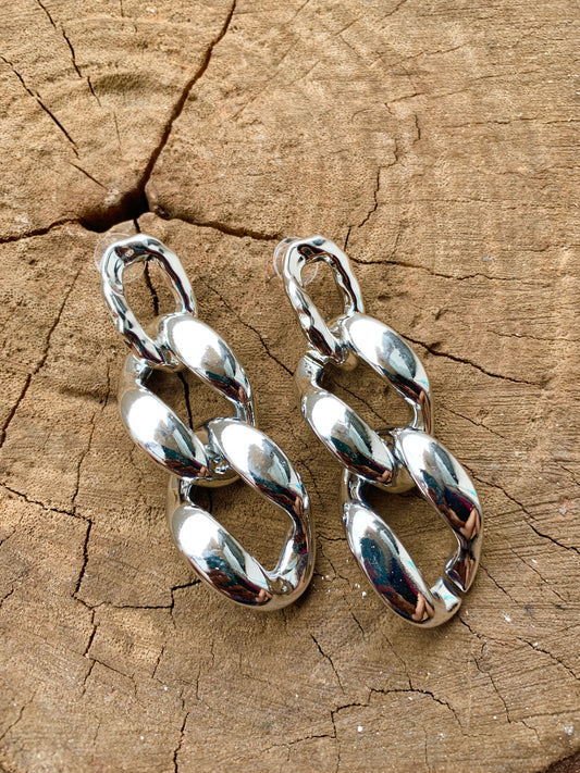 Link chain Earring ( Silver )